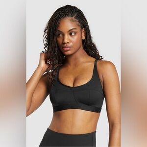 GYMSHARK Women’s Small Mesh Sports Bra Black- NWT